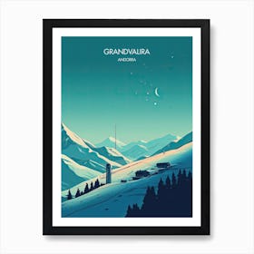 Poster Of Grandvalira   Andorra, Ski Resort Illustration 3 Art Print