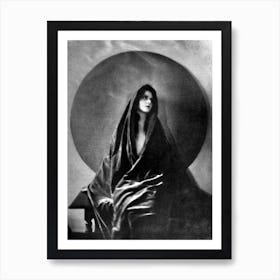 Witches Cloak Full Moon Circle - Famous Remastered Vintage Photography - Olive Thomas Seated Portrait by Maurice Goldberg 1919 Victorian Art Deco Witchy Attire Goddess Magick Dreamy High Definition Art Print