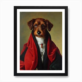 Irish Terrier Renaissance Portrait Oil Painting Art Print