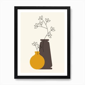 Two Vases With Plants Art Print