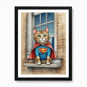 Superman Cat 1 Art Print