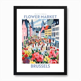 Brussels Belgium Flower Market Floral Art Print Travel Print Plant Art Modern Style Art Print