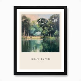 Ibirapuera Park Sao Paulo 2 Vintage Cezanne Inspired Poster Art Print