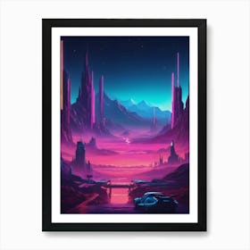 Futuristic cyberpunk City Art Print