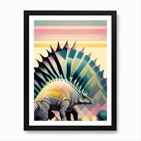 Stegosaurus Pastel Dinosaur Art Print