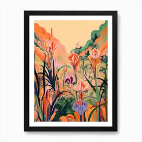 Boho Wildflower Painting Wild Iris 2 Art Print