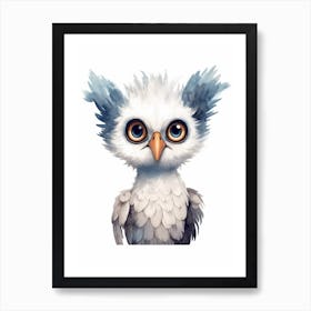Watercolour Jungle Animal Harpy Eagle 4 Art Print