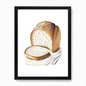 Spelt Sourdough Bread Bakery Product Quentin Blake Illustration Art Print