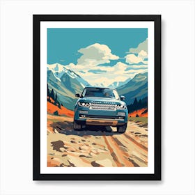 A Range Rover In The Route Des Grandes Alpes Illustration 3 Art Print