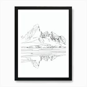 Vinson Massif Antarctica Line Drawing 8 Art Print