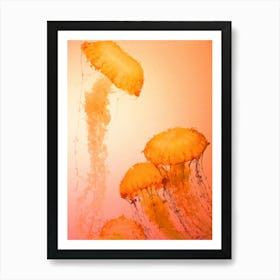 Orange Jellyfish, Oil Painting Art Print