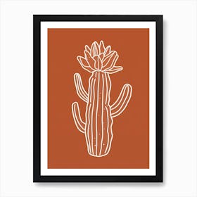 Cactus Line Drawing Acanthocalycium Cactus 3 Art Print