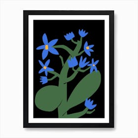Nocturnal Blue Flower Art Print