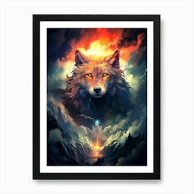 Wolf In The Sky 2 Art Print