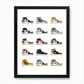 Air Jordan Collection Sneaker Art Print