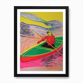 Canoeing Pop Art 2 Art Print