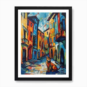 Painting Of Buenos Aires With A Cat In The Style Of Fauvism 2 Art Print