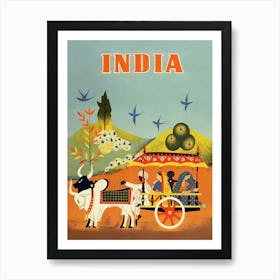 India Retro Vintage Travel Poster Art Print