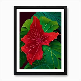 Hibiscus Leaf Vibrant Inspired 2 Art Print