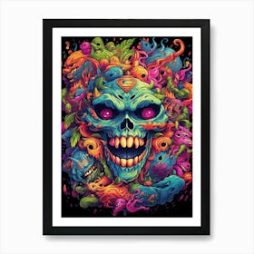 Skulls And Aliens Art Print