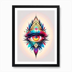 Higher Self, Symbol, Third Eye Tattoo 1 Art Print