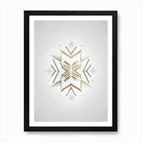 Diamond Dust, Snowflakes, Retro Minimal 3 Art Print