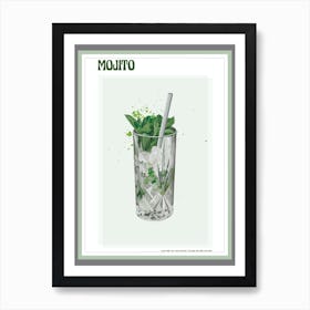 Mojito Splatter Cocktail Print Art Print