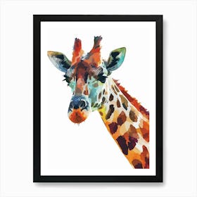 Brown Giraffe Watercolour Art Print