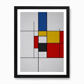 Primary plains with grid no.3 Art Print