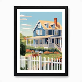 The Hamptons New York, Usa, Graphic Illustration 4 Art Print