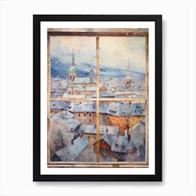 Winter Cityscape Salzburg Austria 1 Art Print