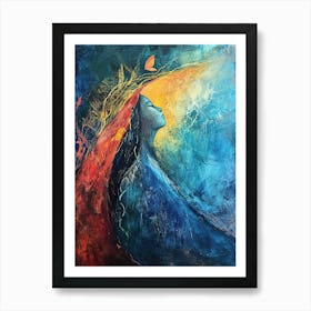 Feathered Glow, Boho Art Style 1 Art Print