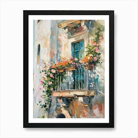 Balcony Painting In Bari 1 Art Print