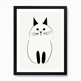 Cat Line Drawing Sketch 6 Art Print