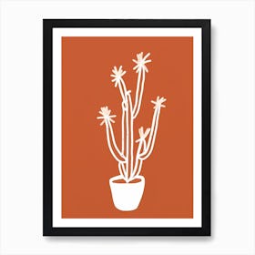 Cactus Line Drawing Austrocylindropuntia Subulata Art Print