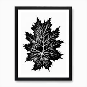 Maple Leaf Linocut Art Print