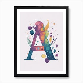 Colorful Letter A Illustration 107 Art Print