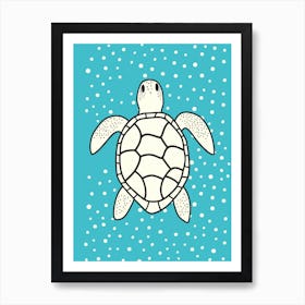 Block Colour Linework Turtle Illustration 2 Art Print