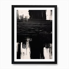 Black Brush Strokes Abstract 1 Art Print