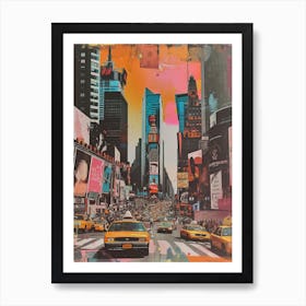 New York   Retro Collage Style 4 Art Print