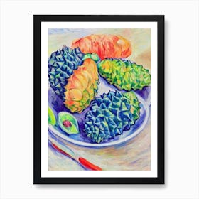 Durian Vintage Sketch Fruit Art Print