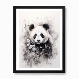 Panda Art In  Ink Wash Painting Style 3 Art Print