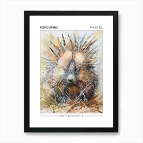 Porcupine Pastel Watercolour 4 Poster Art Print