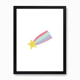 Cute Rainbow Shooting Star Nursery Childrens Art Print Art Print