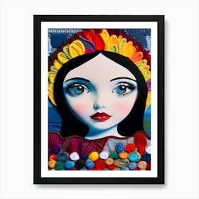 Girl Wearing Rich Textures Art Print