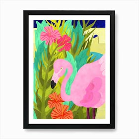 Flamingo Oasis 1 Art Print