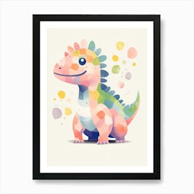 Colourful Dinosaur Tsintaosaurus 2 Art Print