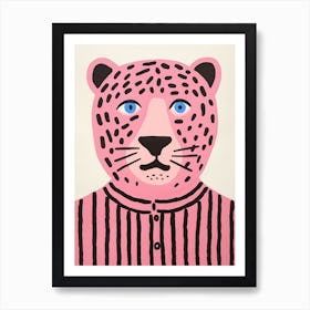 Pink Polka Dot Tiger 2 Art Print