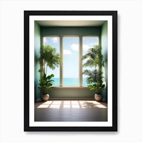 Empty Room With Plants Art Print