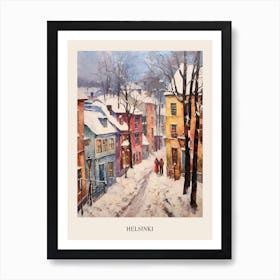 Vintage Winter Painting Poster Helsinki Finland Art Print